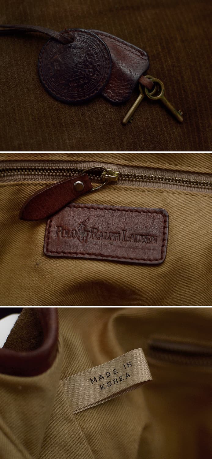 폴로 랄프로렌 90s 빈티지 코튼 코듀로이 레더 클래식 메신저백 상품이미지10