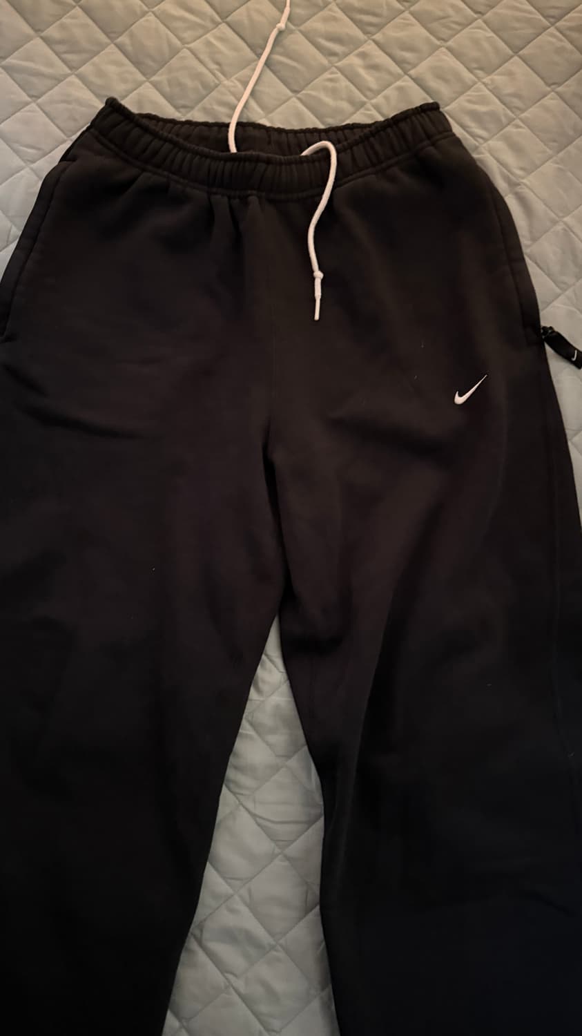 나이키 NSW 스우시 오픈 헴 플리스 팬츠 블랙 상품이미지4