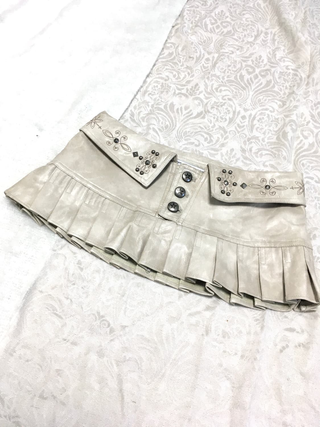 SCULPTOR 스컬프터 레더 미니스커트 아이보리 xs (빈티지 유일매물 상품이미지5