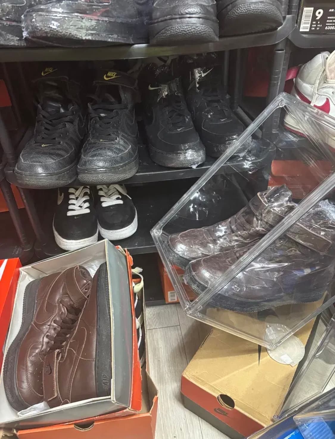 나이키 에어포스1 하이 93 년 흰/금 신품 상품이미지8