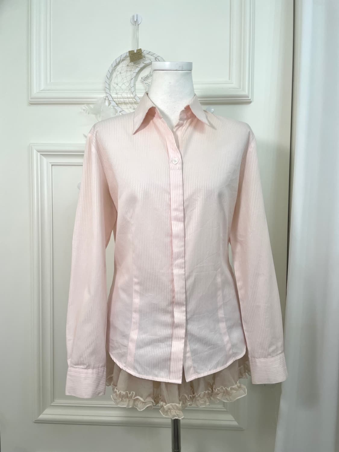 sheer pink basic line shirt 상품이미지5