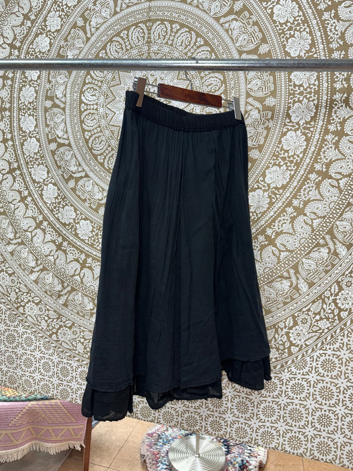 빈티지 여성 밴딩 린넨 스커트  상품이미지4