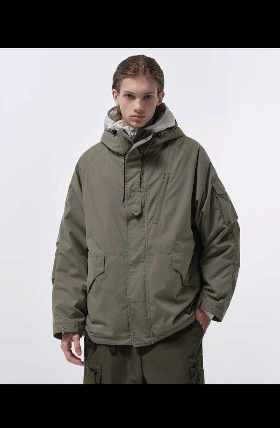 무신사 스탠다드 시티레저 후드 쉘파카 라이트 카키 상품이미지3