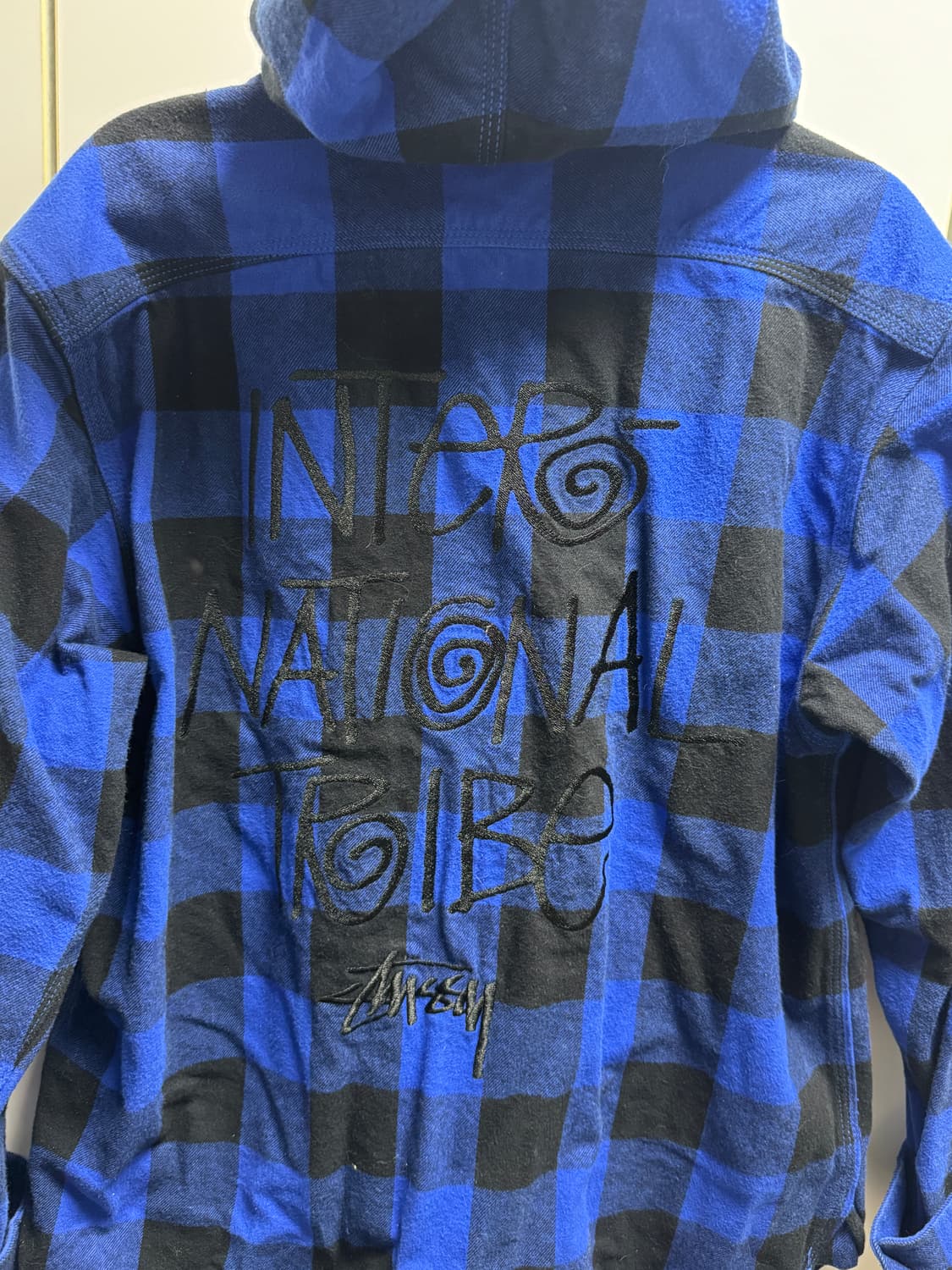 스투시 블루 깅엄체크 후드집업 상품이미지3
