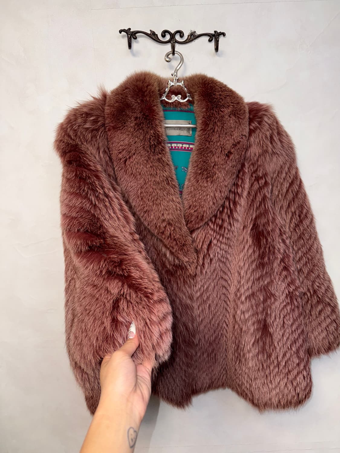 Jindo SAGA mink cherry rose fox fur coat 상품이미지2