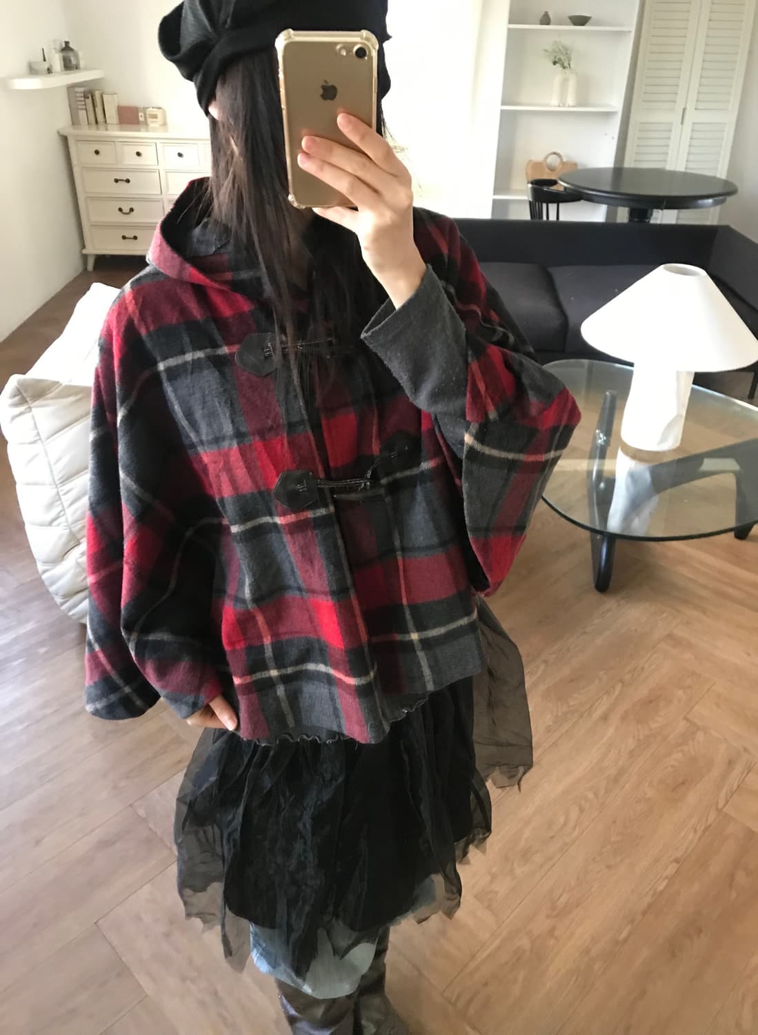 vintage hood pattern cape 상품이미지3