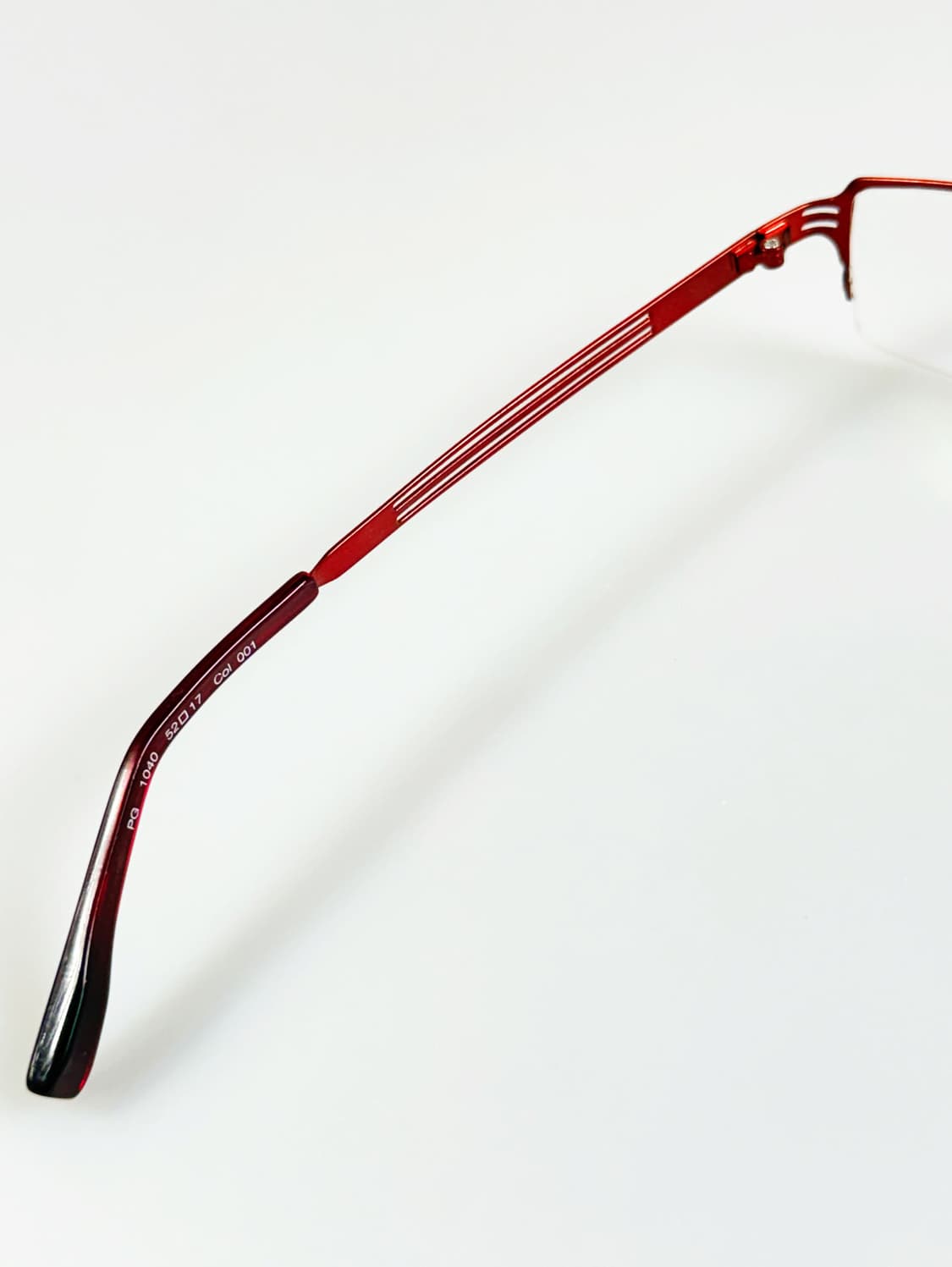 PABLO GILI 버건디 레드 반무테 스퀘어 메탈 빈티지 안경 상품이미지7