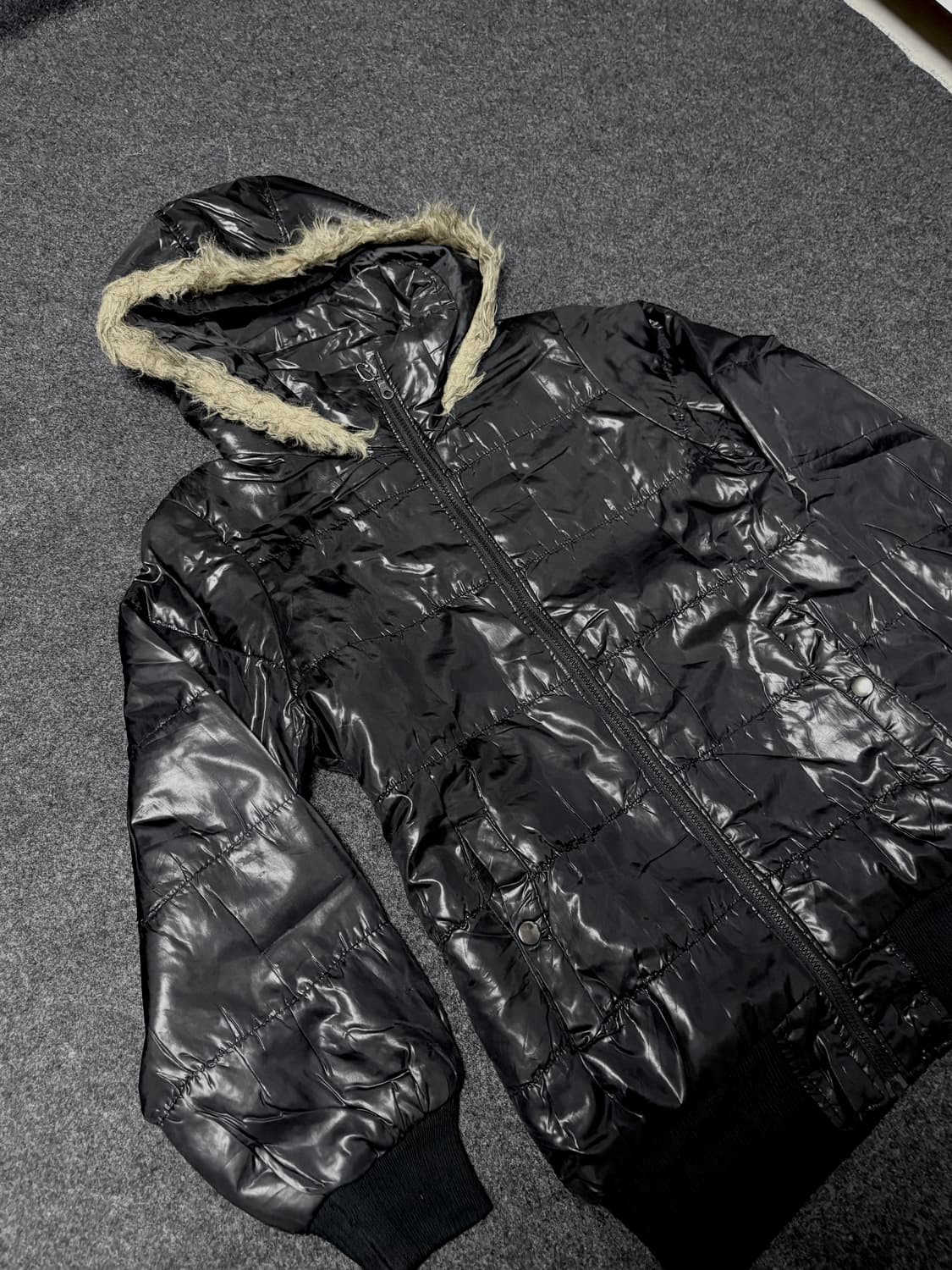 vintage 00's V-kei Punk fur hood parka 상품이미지3