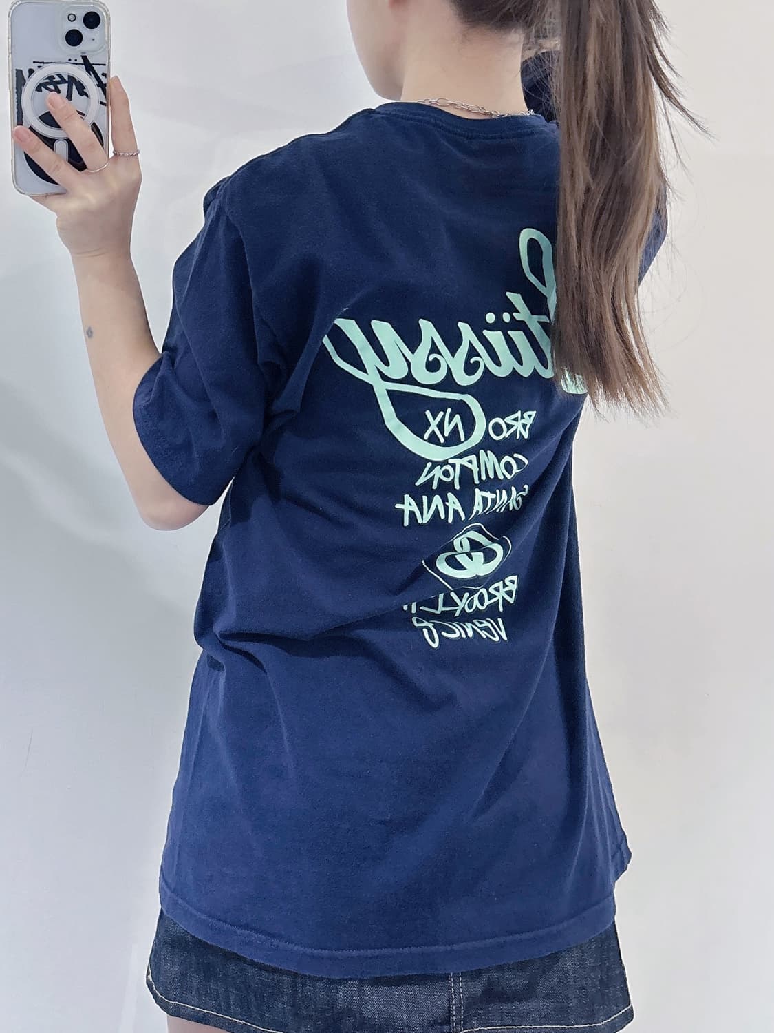 스투시 월드투어 네이비 반팔 상품이미지2