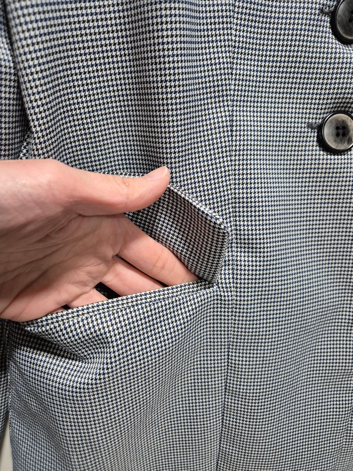 빈티지 체크 패턴 여성 자켓 상품이미지4