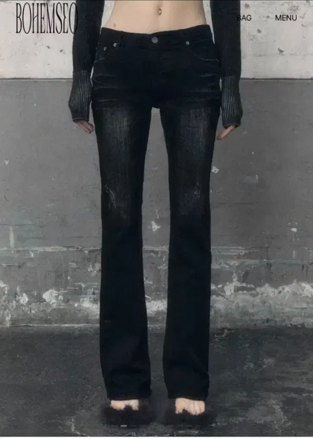 보헤미안서울 다크니스 부츠컷 데님 팬츠 m 상품이미지1