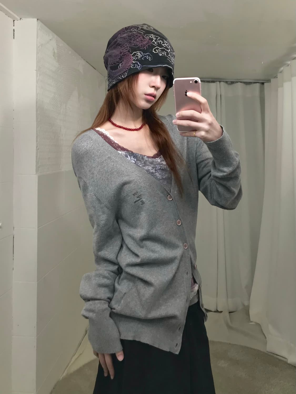 디젤 라이트 그레이 버튼 가디건 상품이미지2