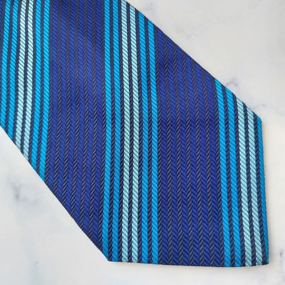폴 스미스 블루 믹스 스트라이프 넥타이 9.5cm S~A+등급 K2973 상품이미지6