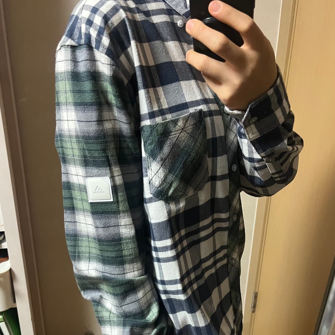 아디다스 언발란스 체크셔츠  상품이미지2