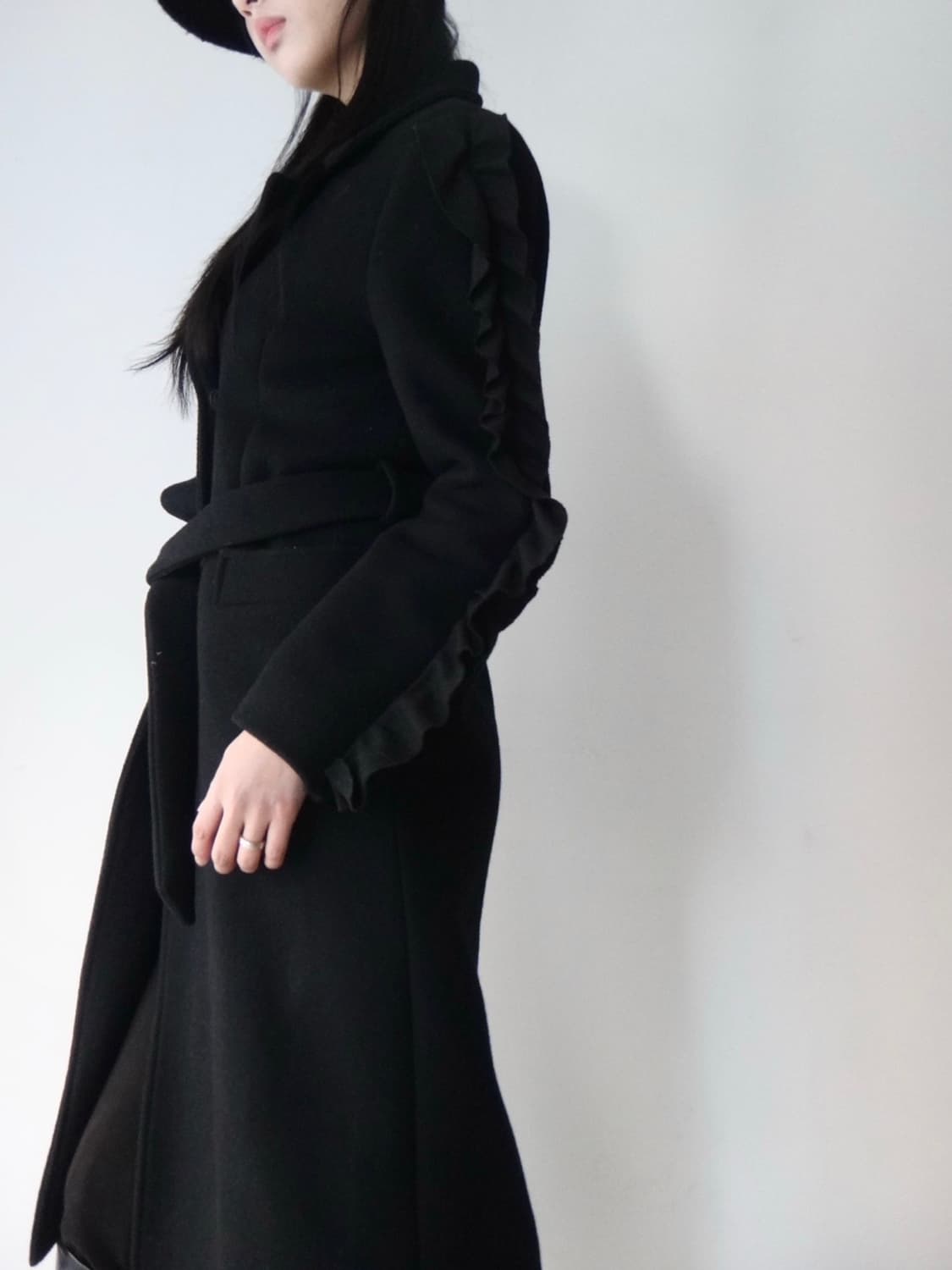 Wave frill tailor coat / black 상품이미지7