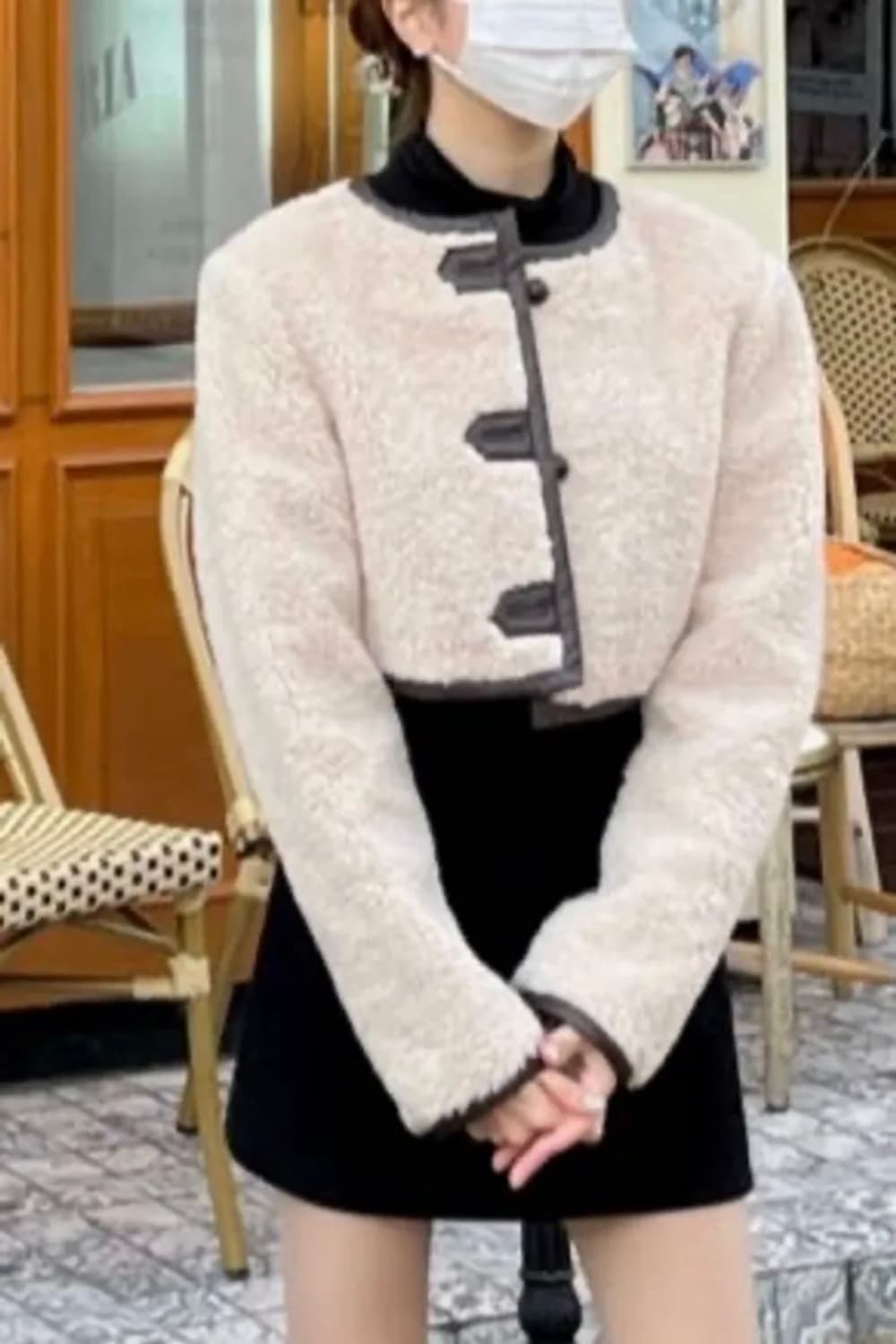 새상품/구할수없는/약30%저렴)시어링크롭자켓-아이보리/ 인스턴트펑크 상품이미지1