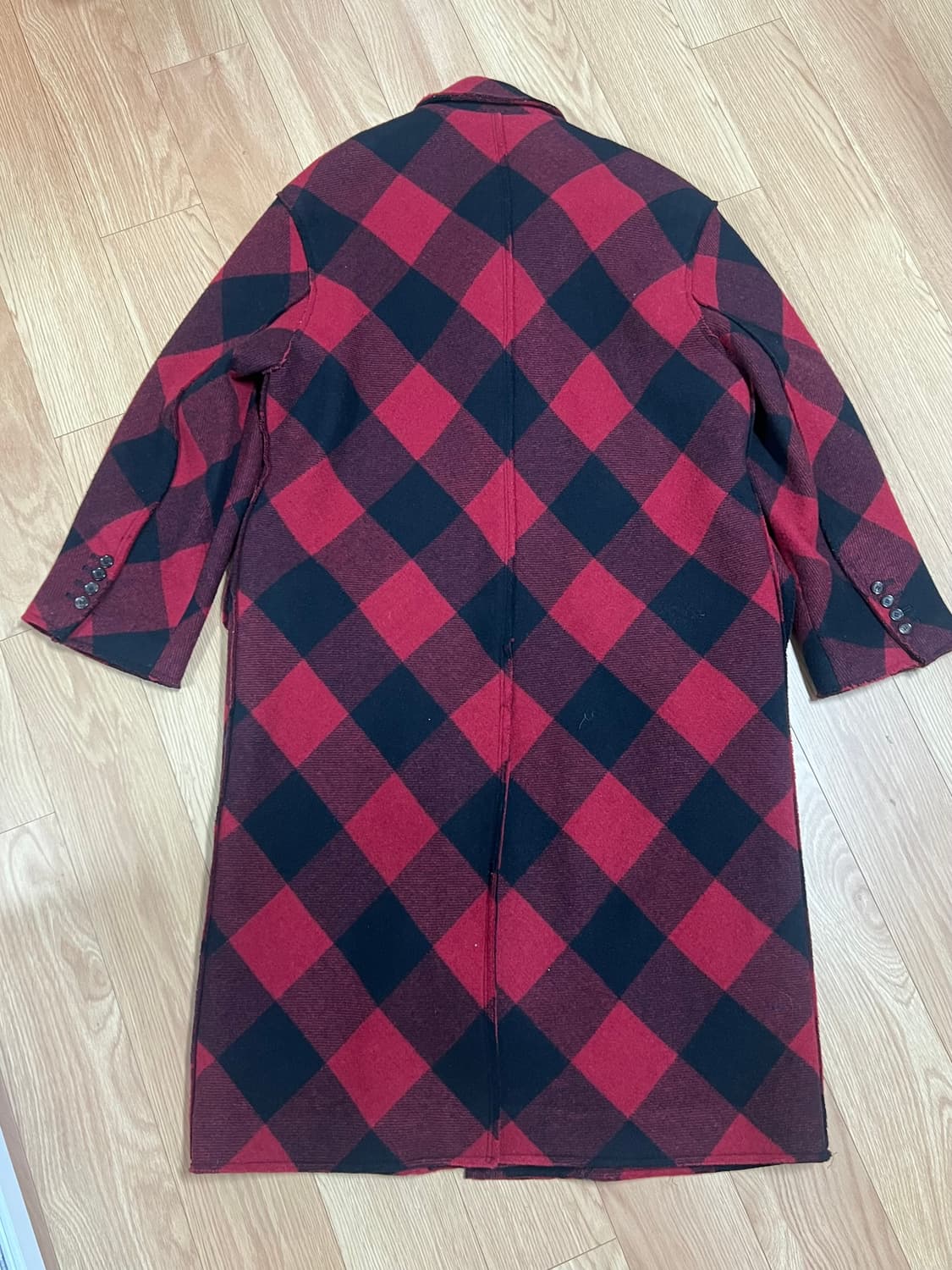 푸시버튼 머플러 울코트 상품이미지3