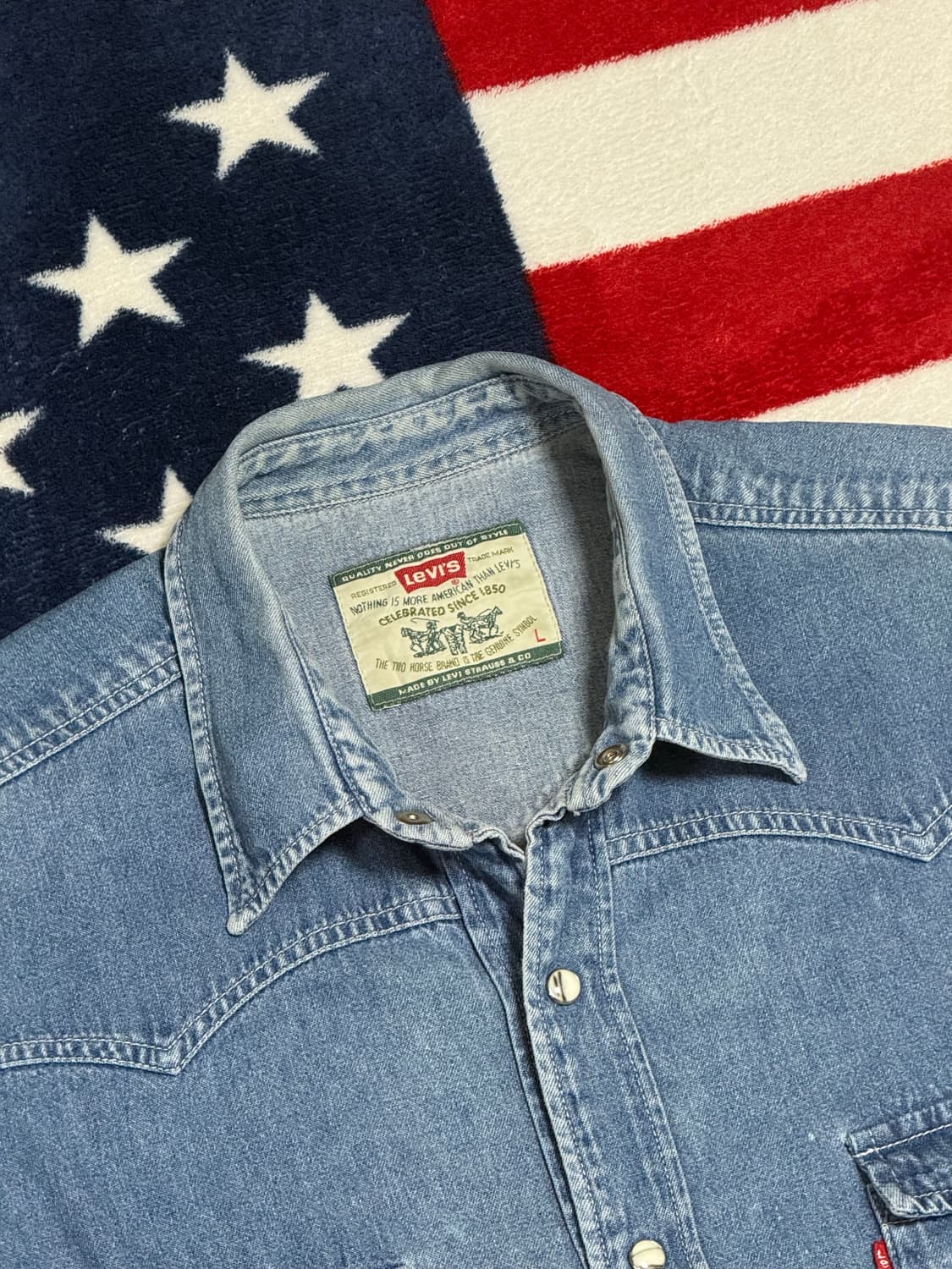 리바이스 웨스턴 데님 셔츠 빈티지 Levi’s [XL] 상품이미지8