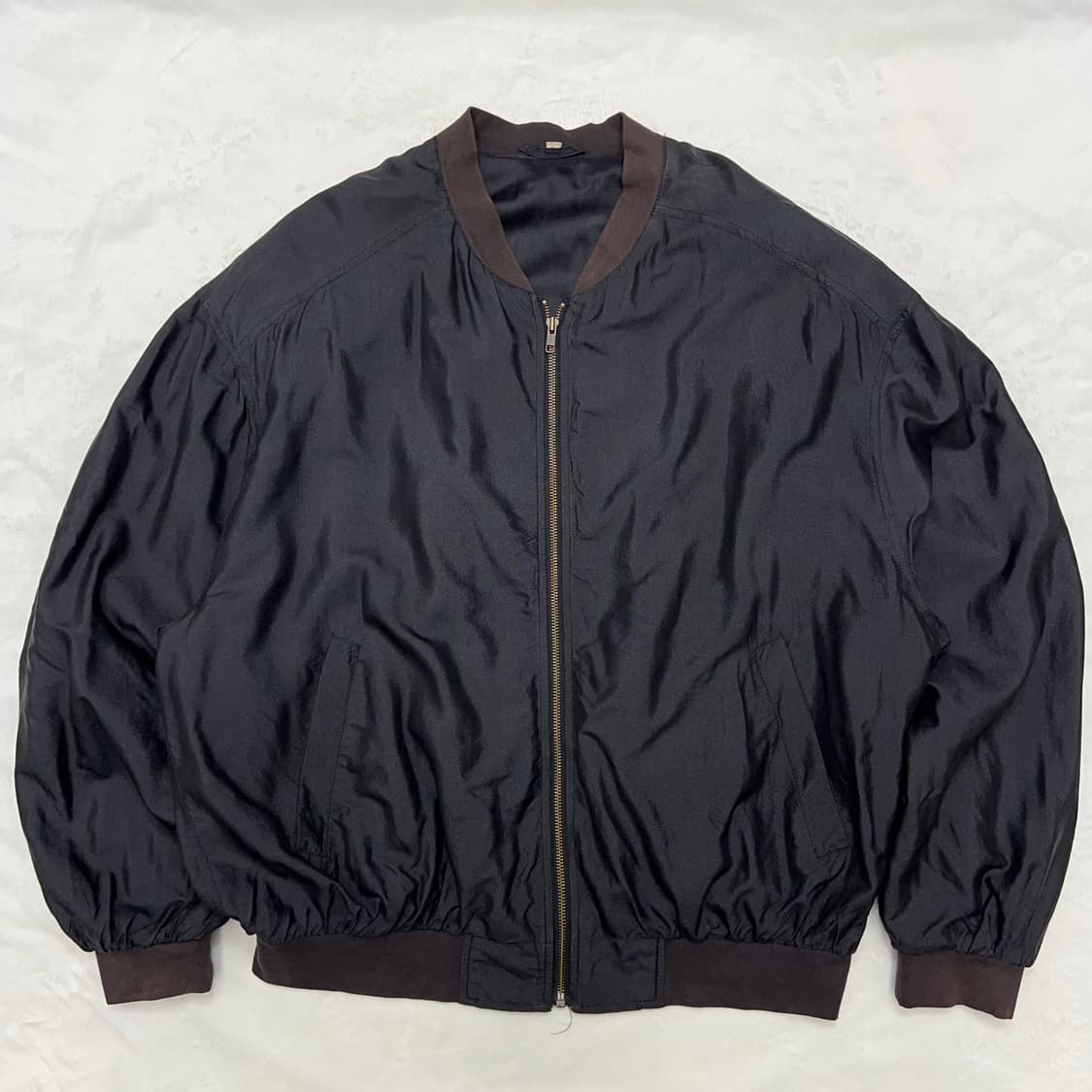 빈티지 실크 봄버 자켓 (블랙) 상품이미지1