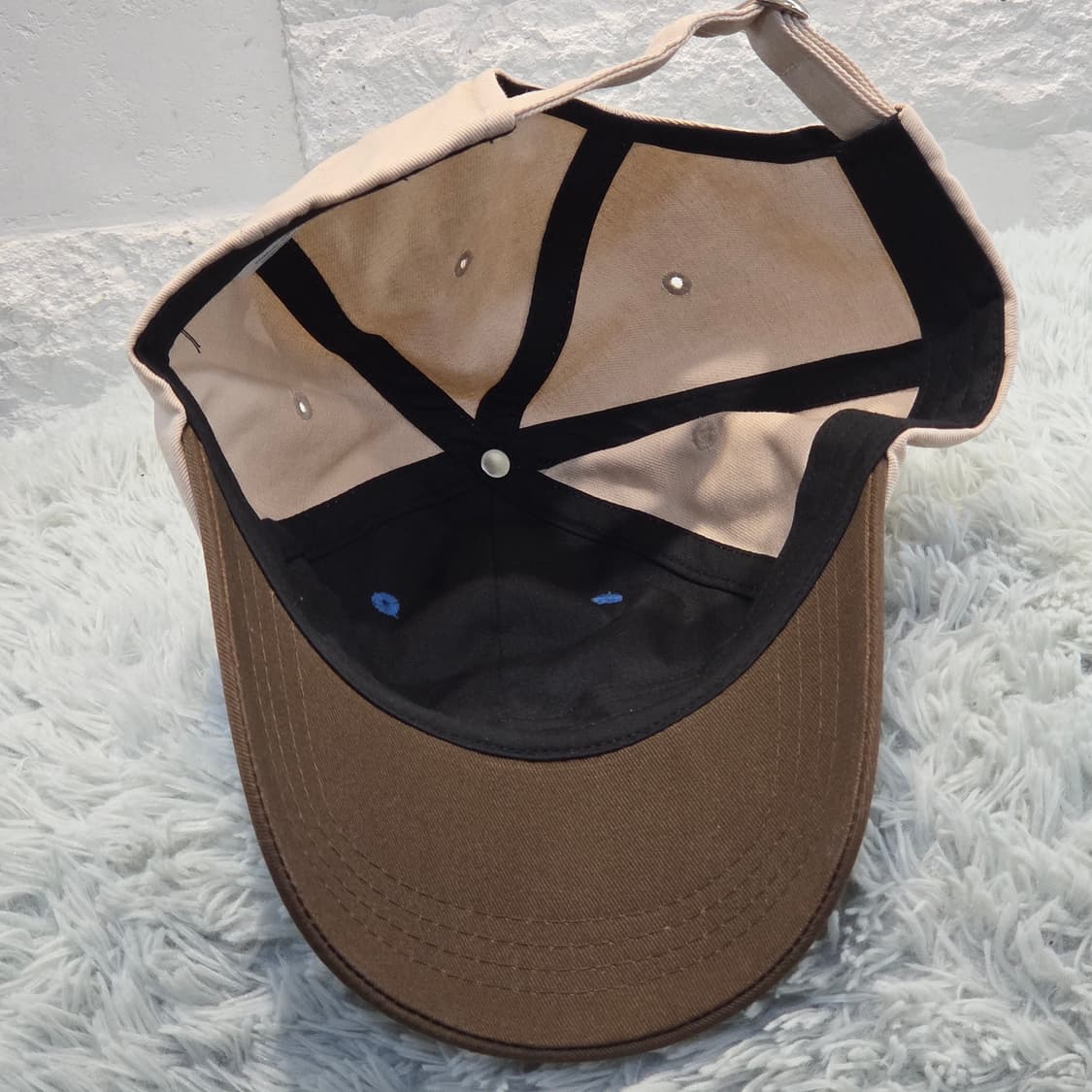 L6-9:m.m.a 코튼 배색 캡 베이지 블루 브라운(57-59) 상품이미지6