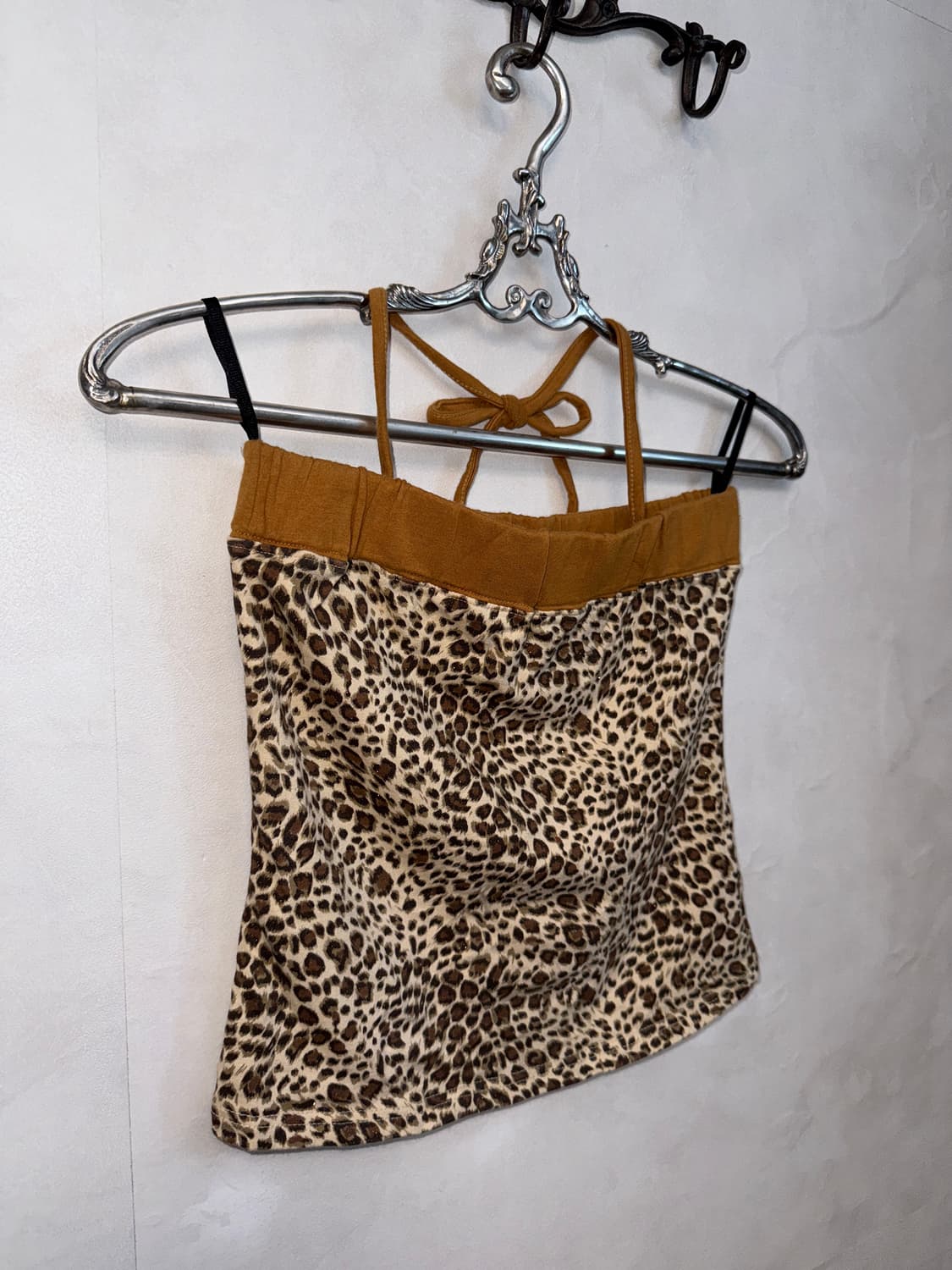 Brown leopard halter tube top sleeveless 상품이미지4