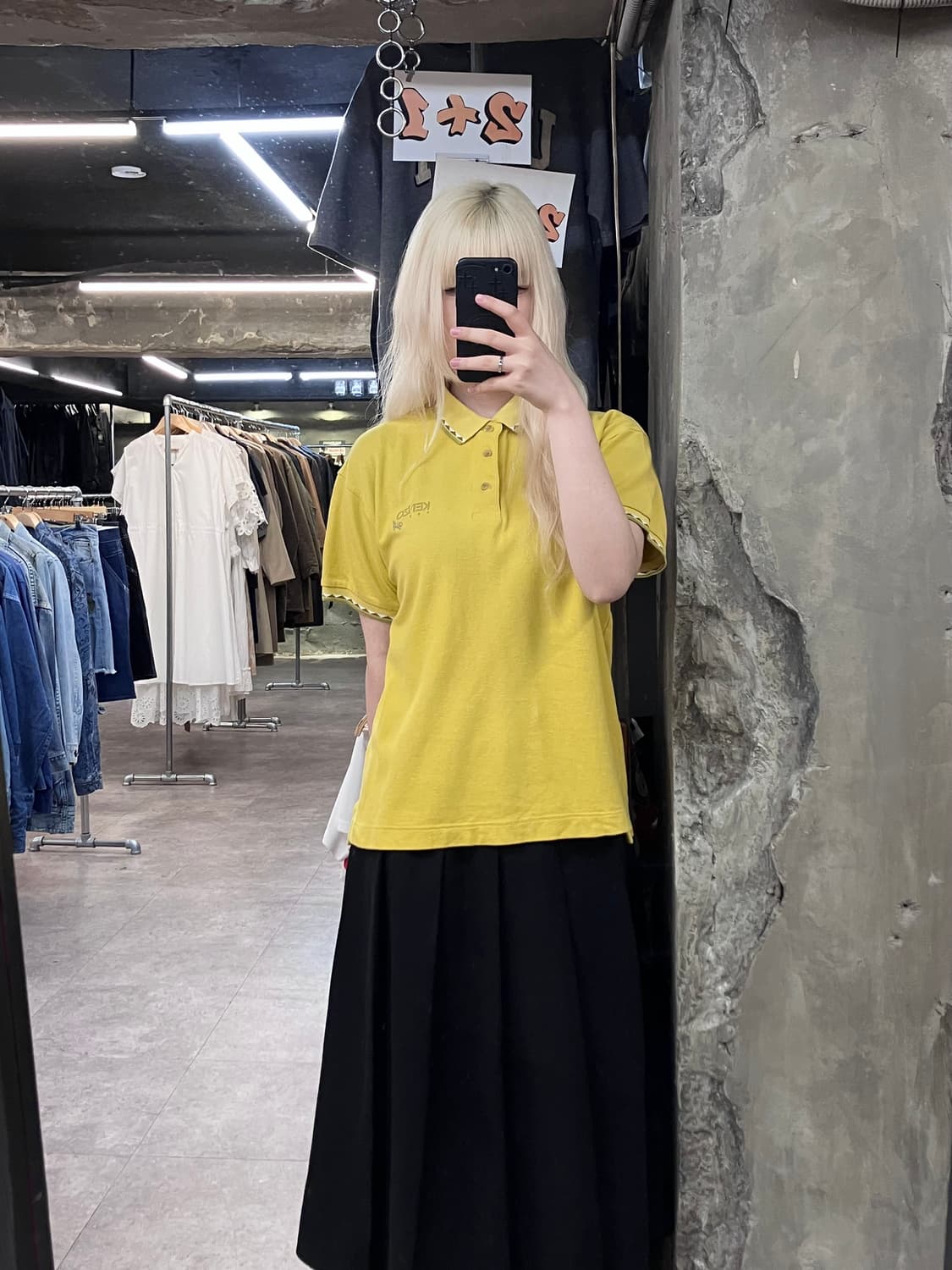 겐조 카라 반팔 티셔츠 옐로우 #csz4023  상품이미지2