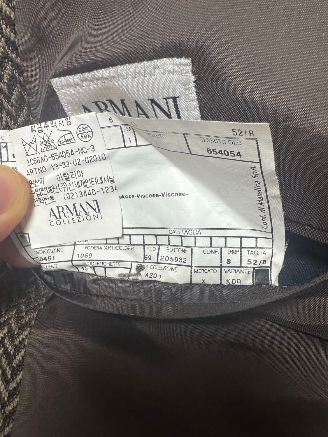 Armani collezioni 헤링본 블레이저 자켓 52R 상품이미지3