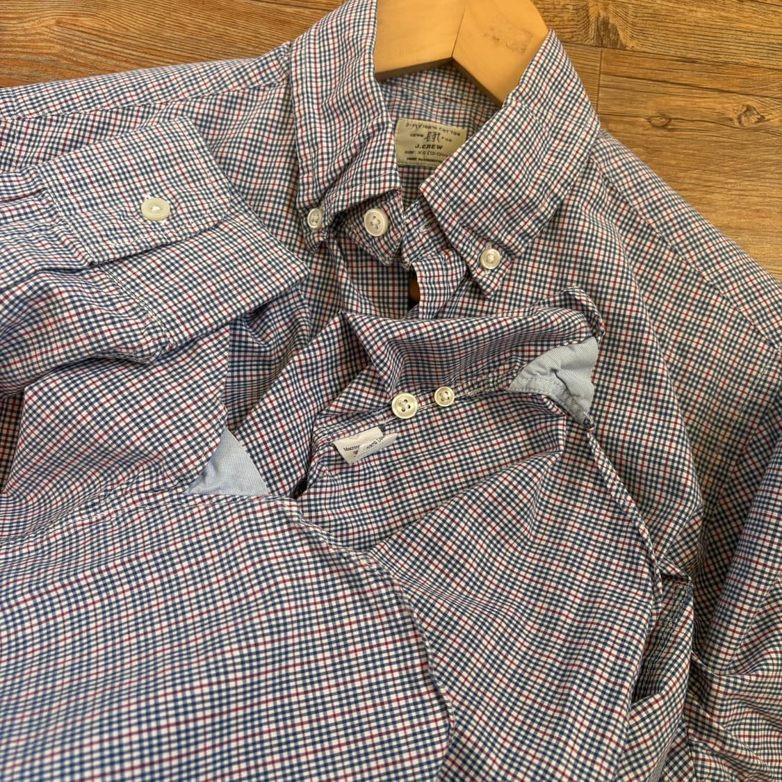 JCREW 제이크루 슬림핏 XS 체크 셔츠 남방 수입 정품 깅엄 상품이미지4