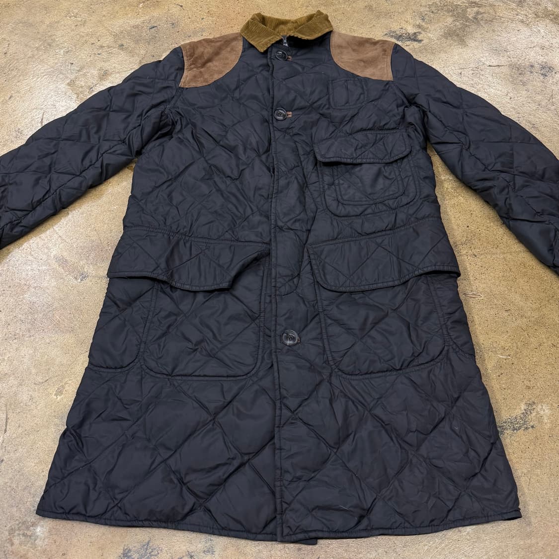 [정품/S] 폴로 랄프로렌 퀼팅 자켓 블랙 코듀로이 패치 b8 상품이미지3