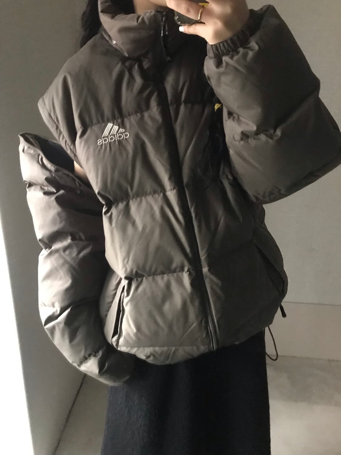 아디다스 90s 카키브라운 투웨이 패딩 상품이미지1