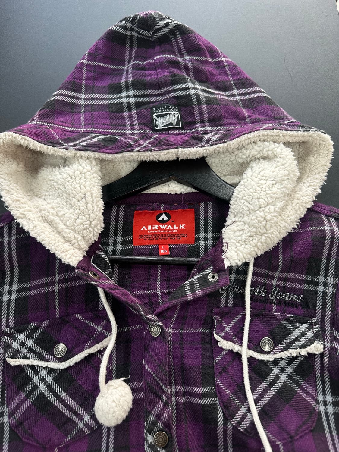 빈티지 폼폼이 체크 후드셔츠자켓 상품이미지6