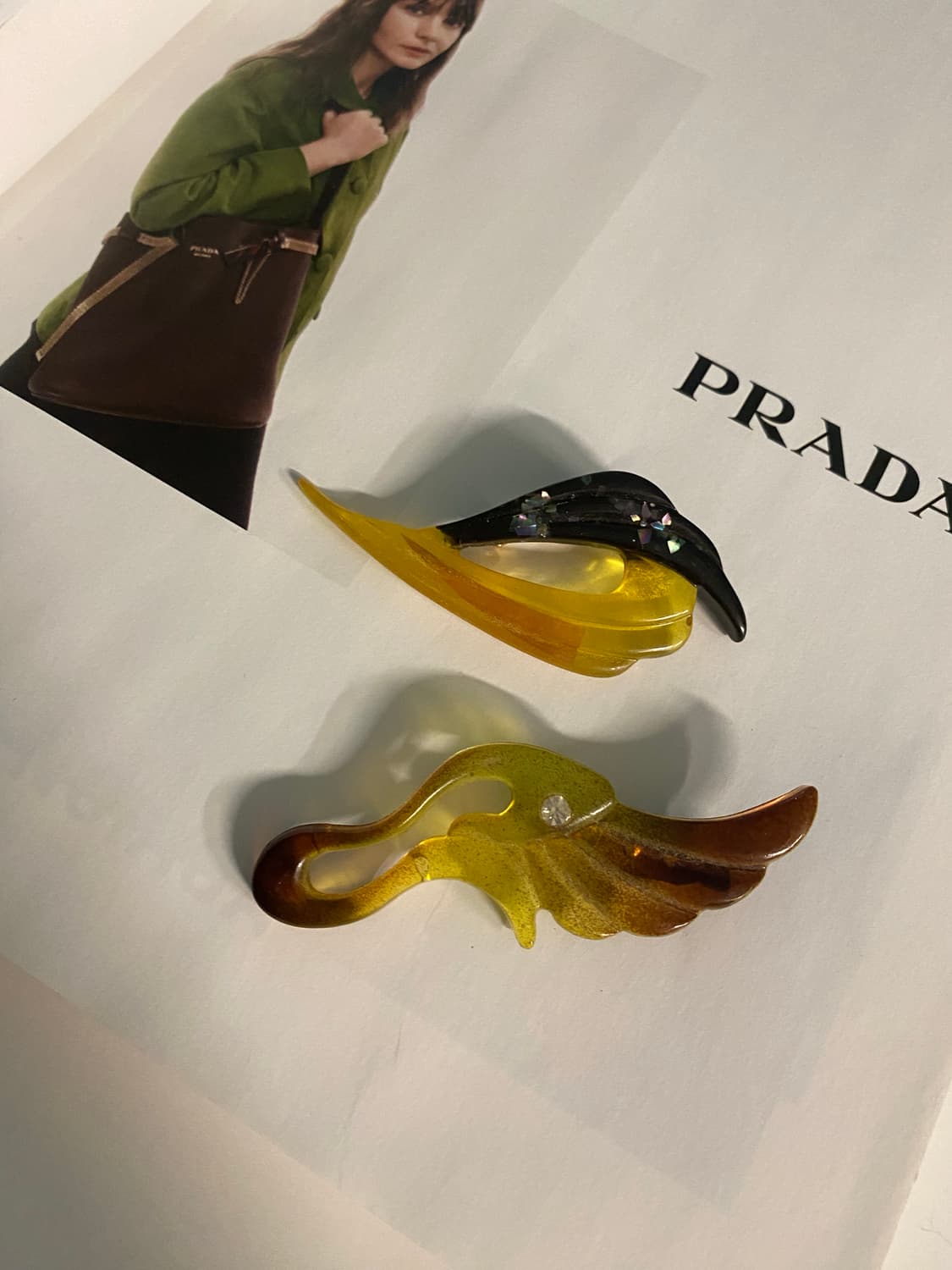 앰버색상 빈티지 브로치 2개  상품이미지2