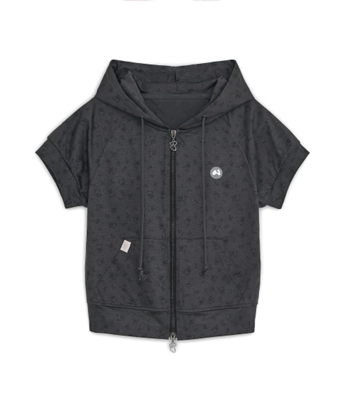 허그유어스킨 코리락쿠마 프린트 후드집업 차콜 상품이미지3