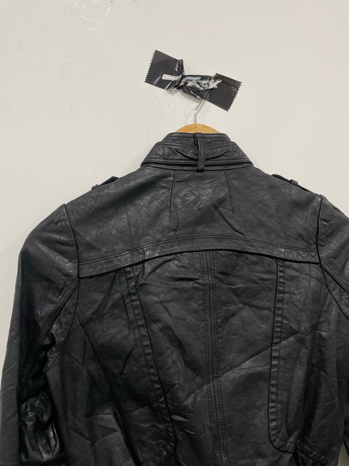 Y2K 멀티포켓 벨트 크롭 레더자켓 상품이미지7