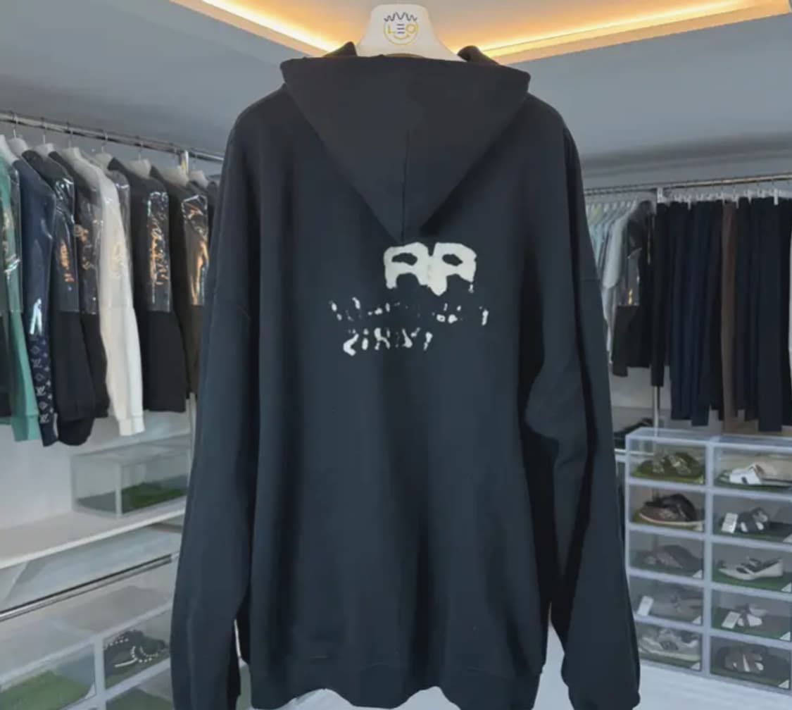 [정품] 발렌시아가 BB 로고 그래피티 후드 블랙 S 상품이미지2