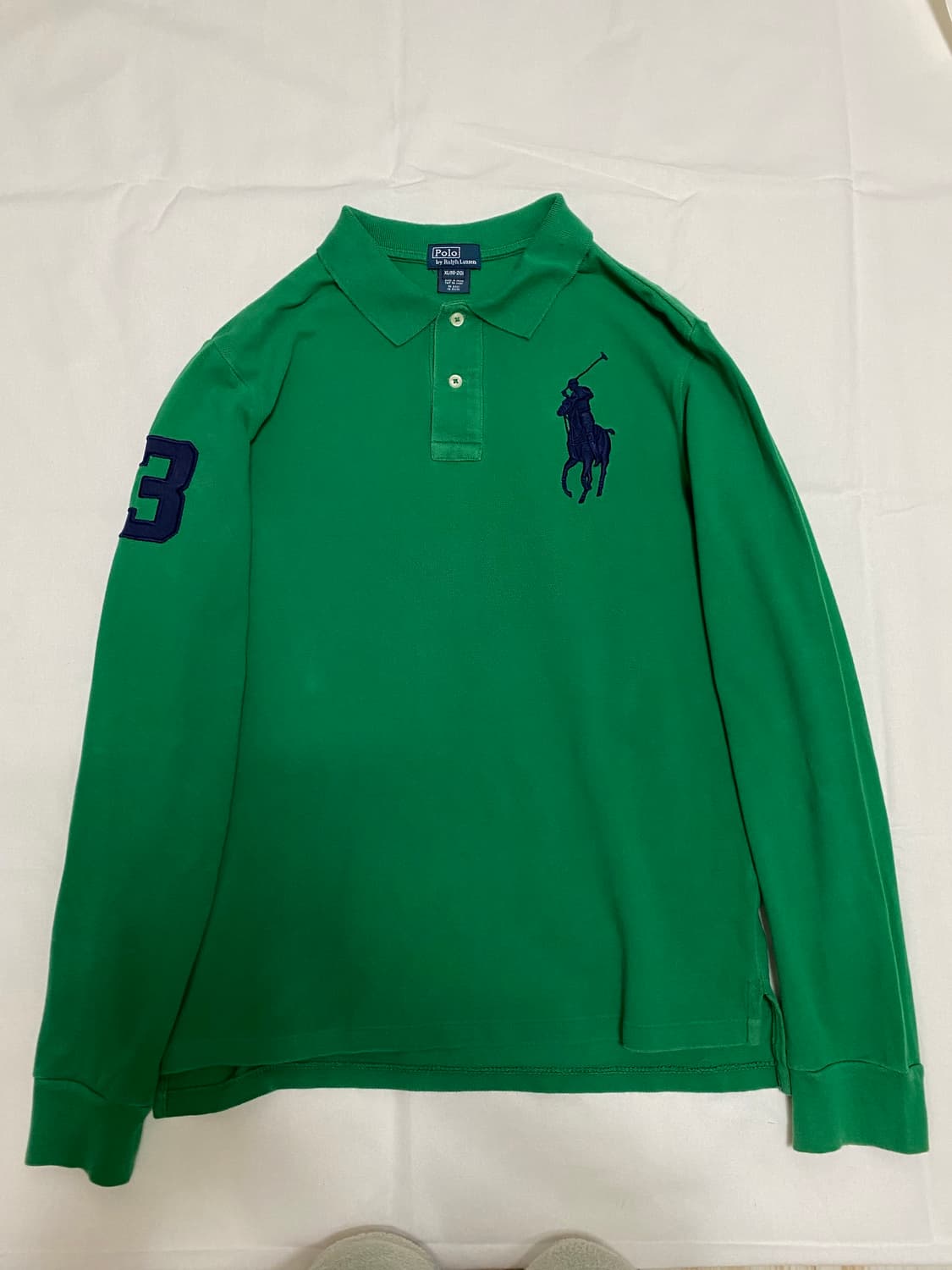 빈티지 폴로 그린 초록 럭비티 카라티 롱슬리브 빅폴로 상품이미지1