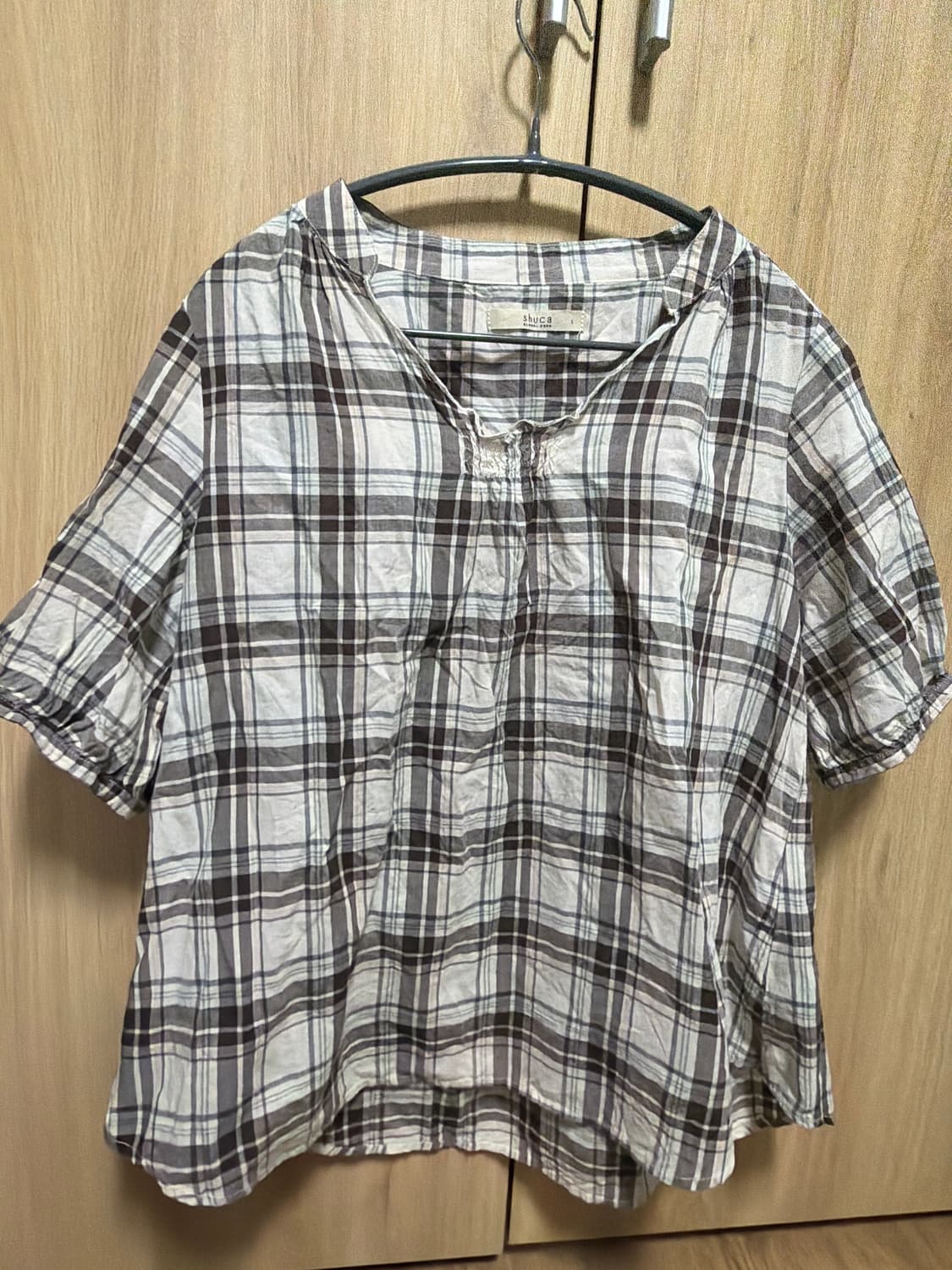 모리걸 체크블라우스 하구미 스즈코 상품이미지1