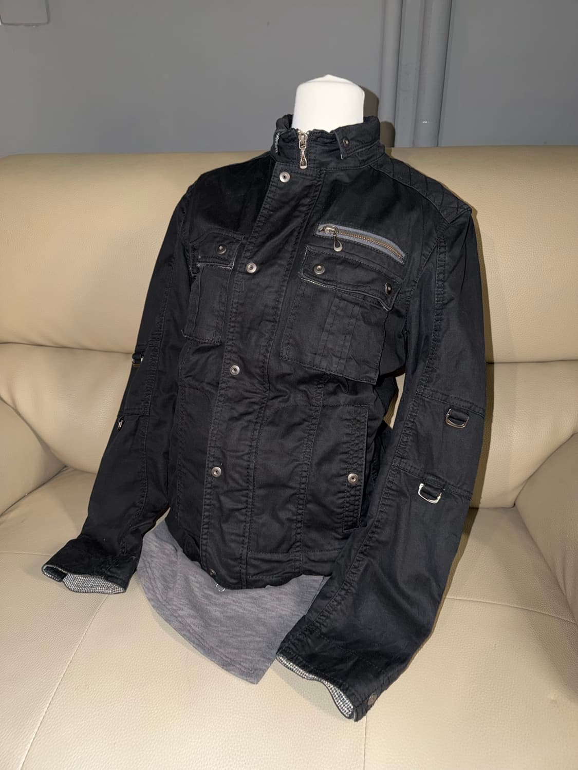 strap detail high-neck 2-way jacket 상품이미지1