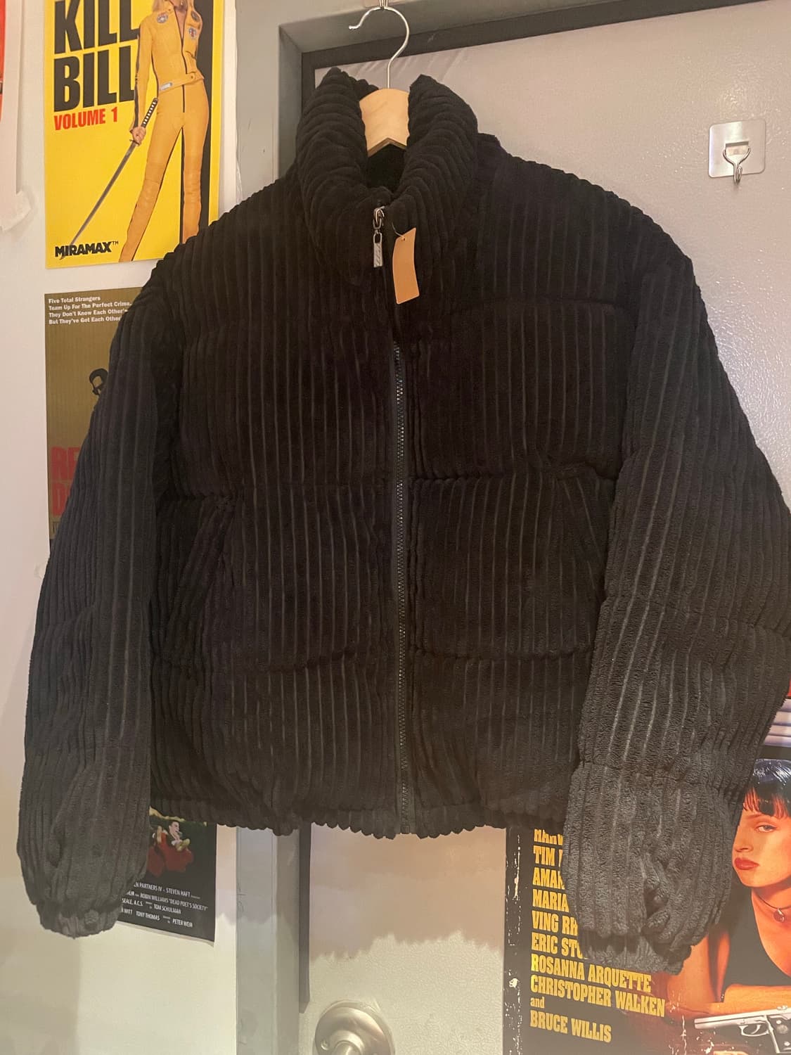 miss yu 블랙 코듀로이 숏패딩 상품이미지1