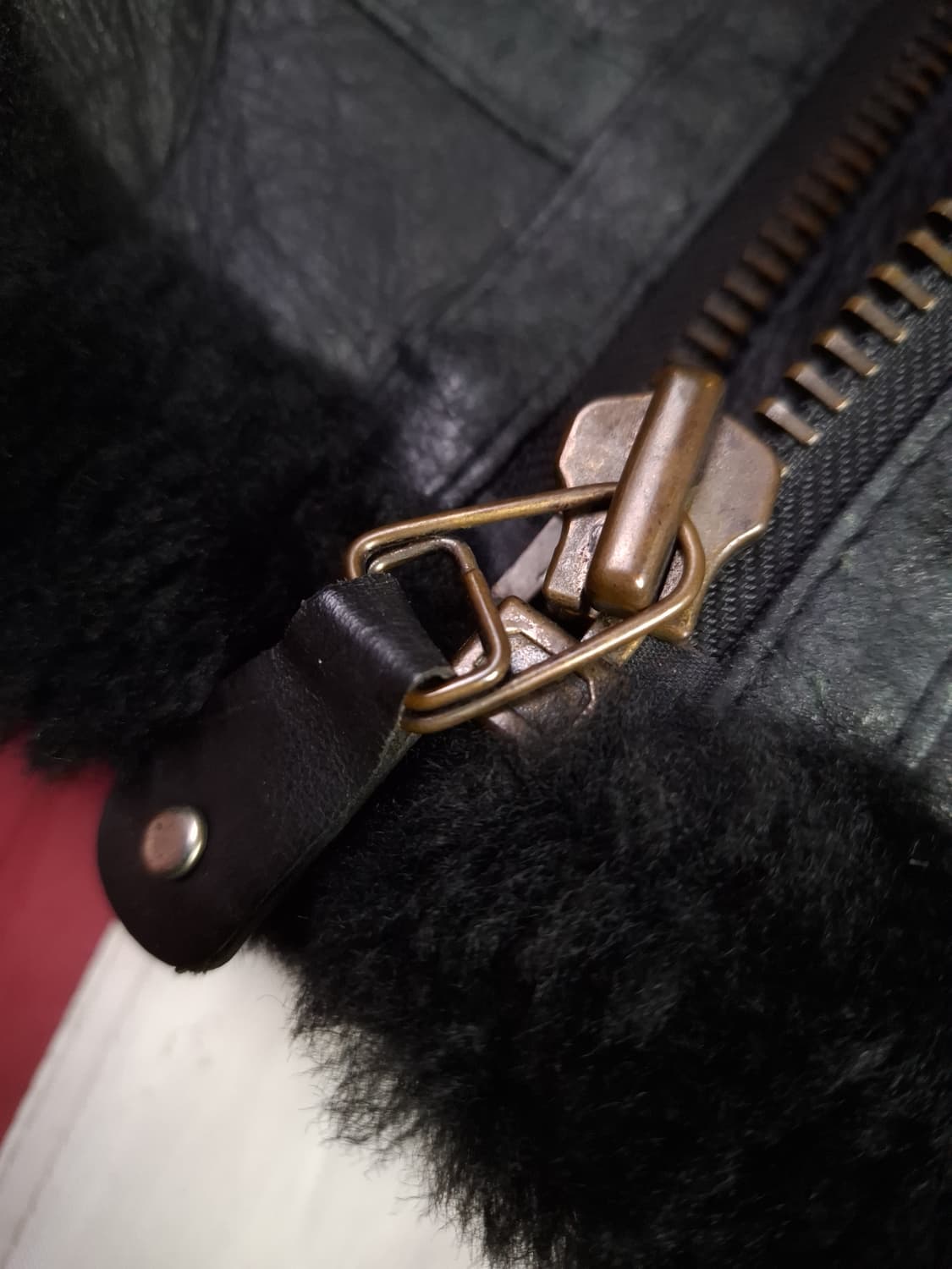 90's 국내산 미공군 B-3 TYPE 리얼레더 항공폭격기 무스탕 상품이미지4