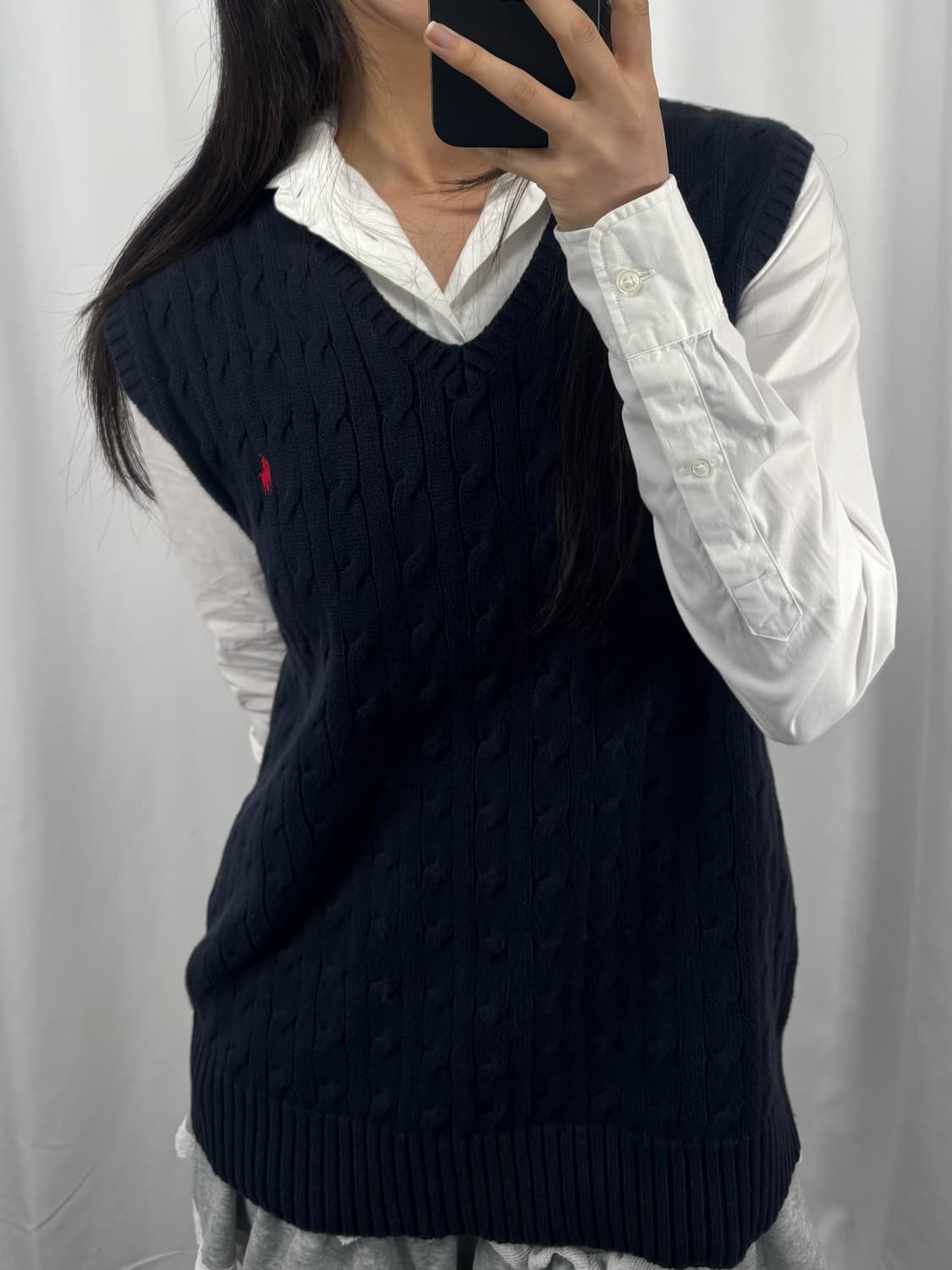 폴로 네이비 니트 베스트 상품이미지3