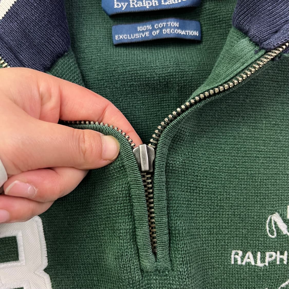 95 폴로랄프로렌 골프 패치 그린 반집업 니트 상품이미지4