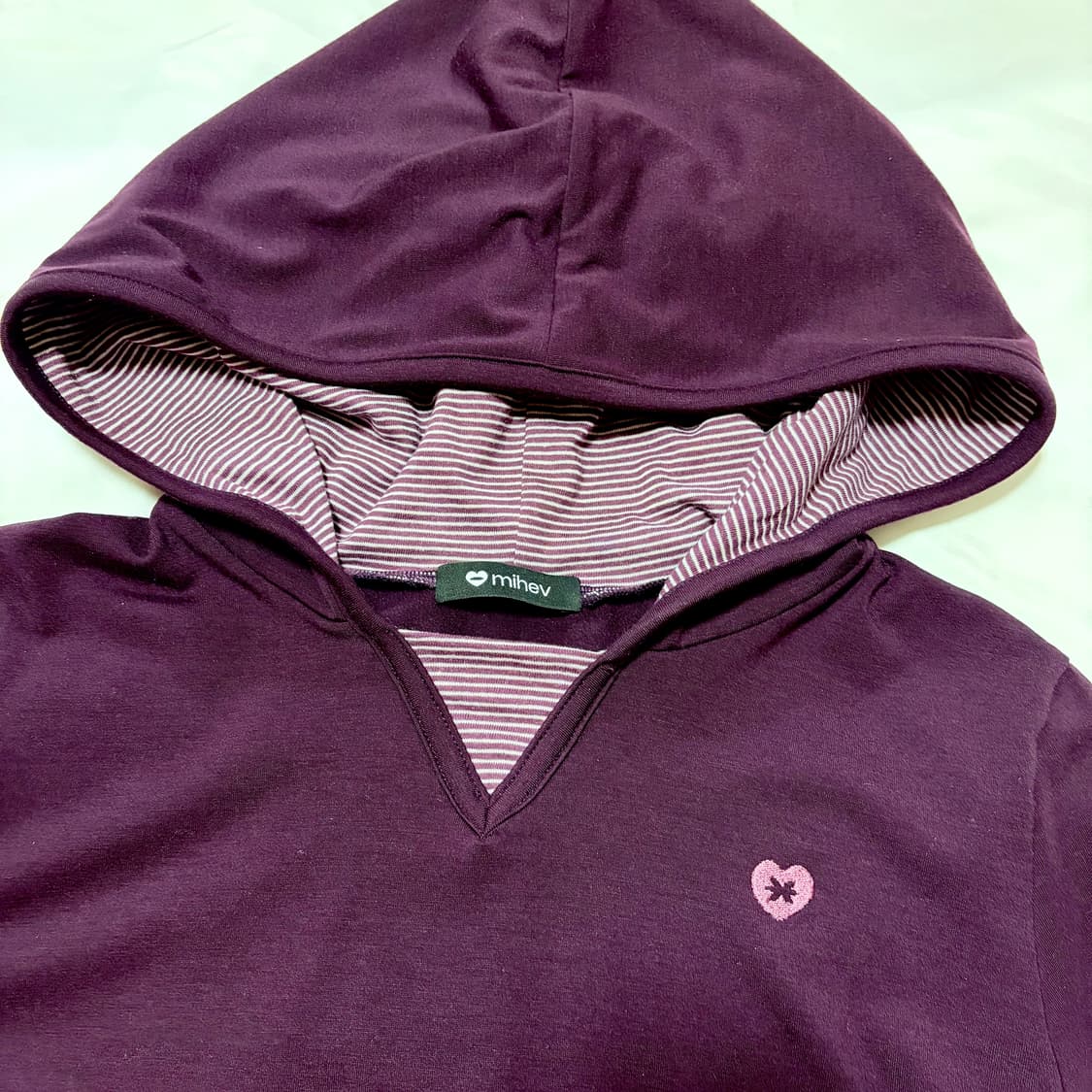 새상품) 미헤브 mihev 프릴 레이어드 후드 퍼플 상품이미지3