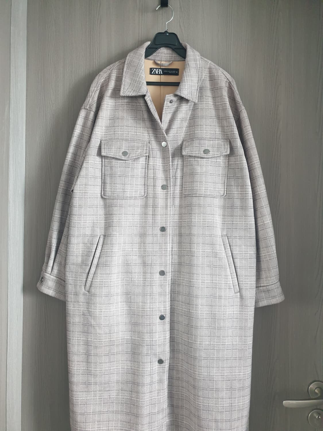 🍁자라(ZARA) 우먼 체크 셔츠 롱자켓 (M-L) 상품이미지3