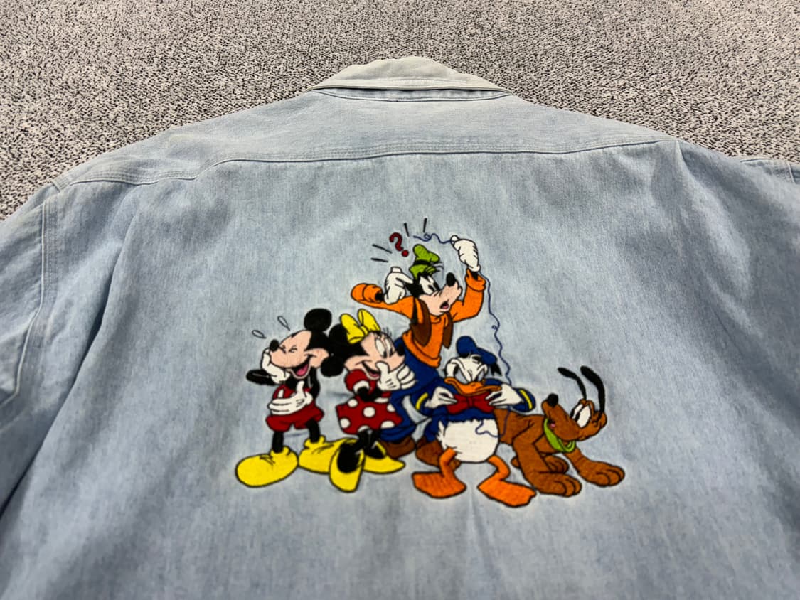 90s 디즈니 미키마우스패밀리 자수 데님셔츠 상품이미지4