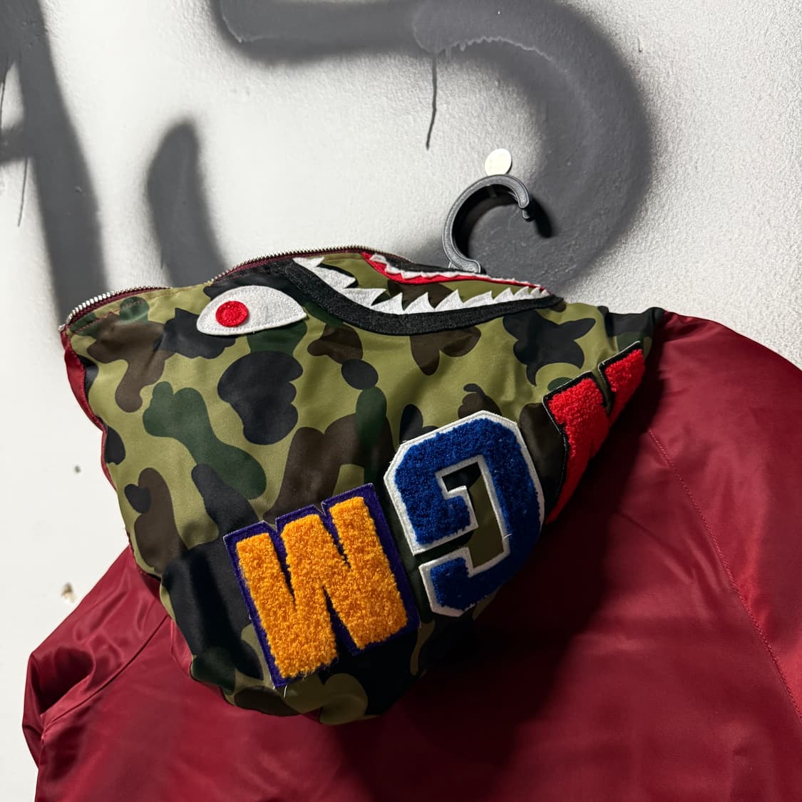 정품 베이프 하프 카모 녹계 샤크 풀 집업 후디 푸퍼 봄버 자켓 상품이미지4