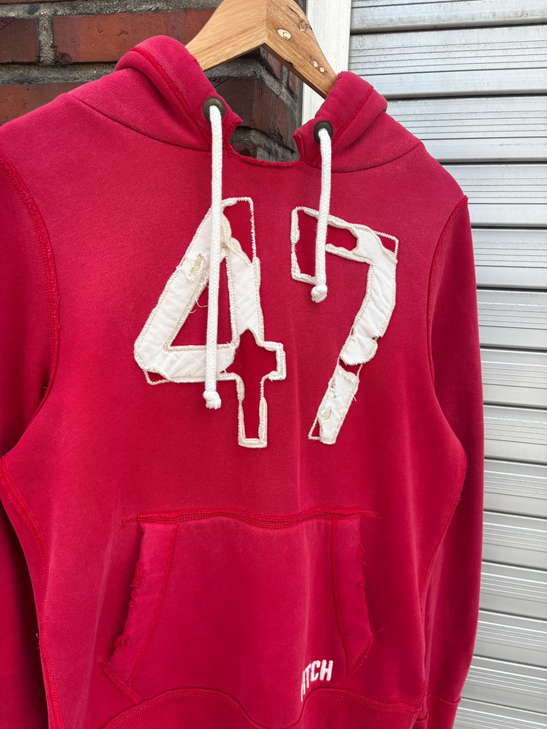 아베크롬비 47 자수 레드 후드티  상품이미지2