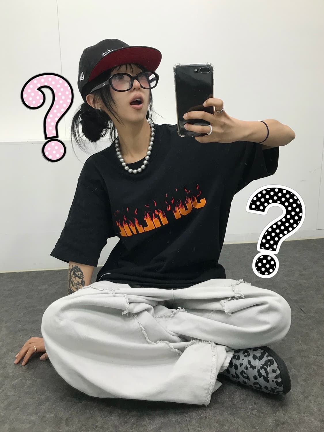 Supreme Flames S/S Top Black - 19FW  상품이미지1