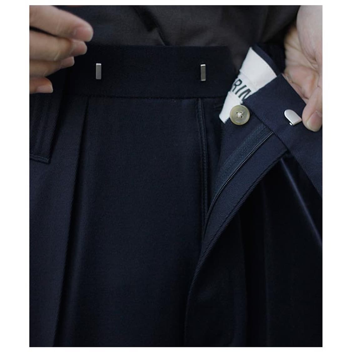 [4] interim 인테림 버진 울 개버딘 원턱 와이드 슬랙스 상품이미지4