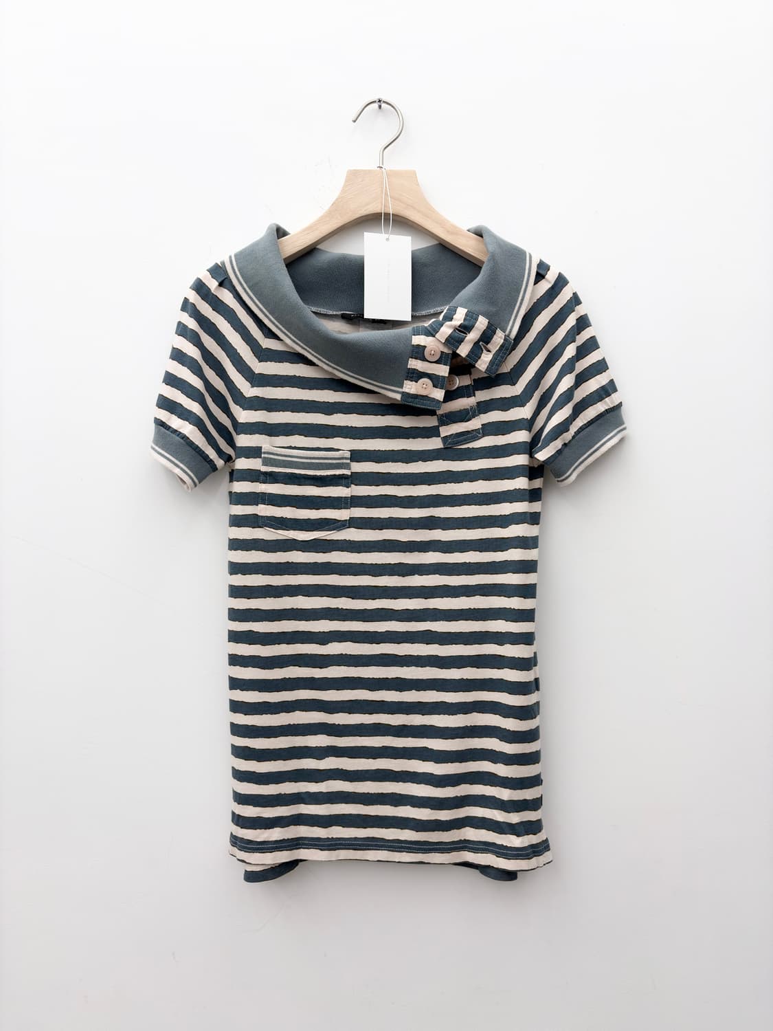 STRIPE BOAT NECK SHIRT 상품이미지4